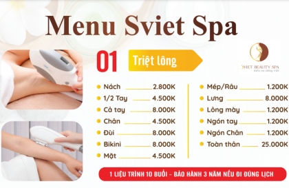 [New 2022] Bảng giá dịch vụ triệt lông toàn thân vĩnh viễn